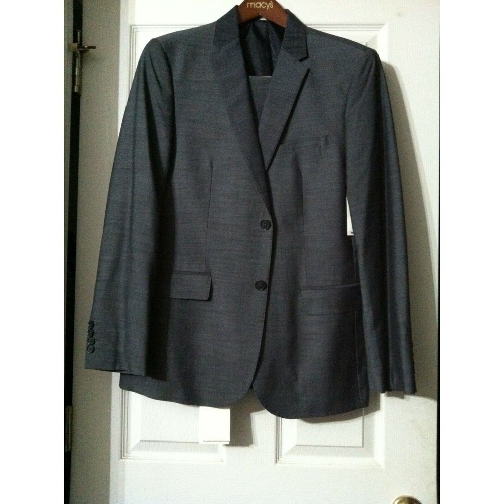 CALVIN KLEIN MENS NEW OMBRE BLUE 83%PLYSTR 17%VISCOSE SUIT JACKET:M PANTS:33/30